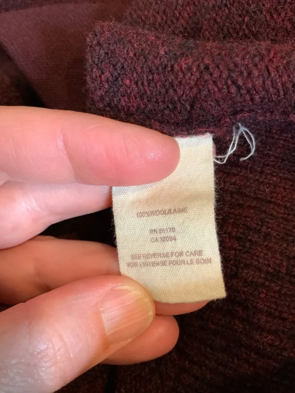 Free People Maroon Wool Button Lapel Long Cardigan Sweater, Size L